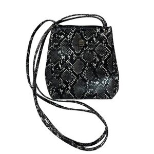London Fog Snake Print Monochrome Shoulder Bag Gold Logo Y2K Double Straps
